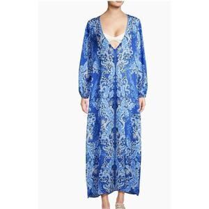 Lilly Pulitzer Keir Cover-Up Maxi Dress Swim - Alba Blue - L